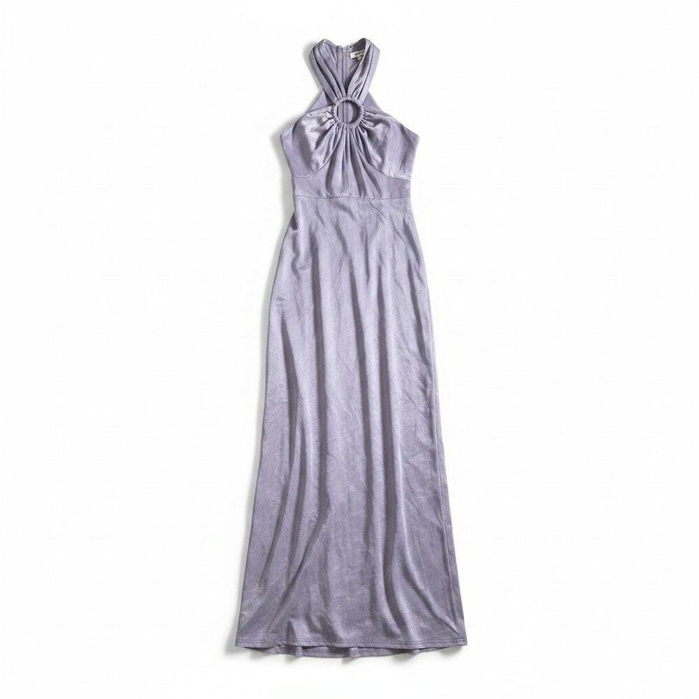 Topshop New Womens Ring Cutout Halter Neck Gown Dress Lilac 4 Y2k Fairy Coquette